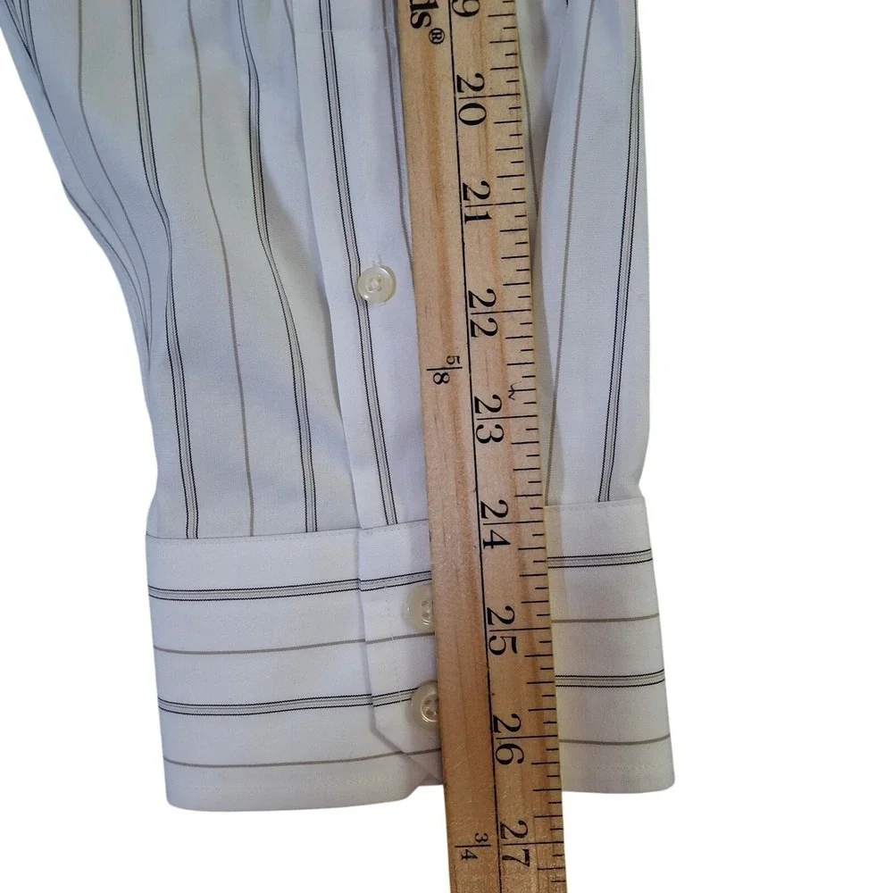 Banana Republic Non Iron Slim Fit Dress Shirt Mens XL White Striped Cotton NWT